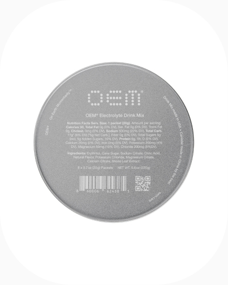 Electrolyte drink mix canister packaging detail